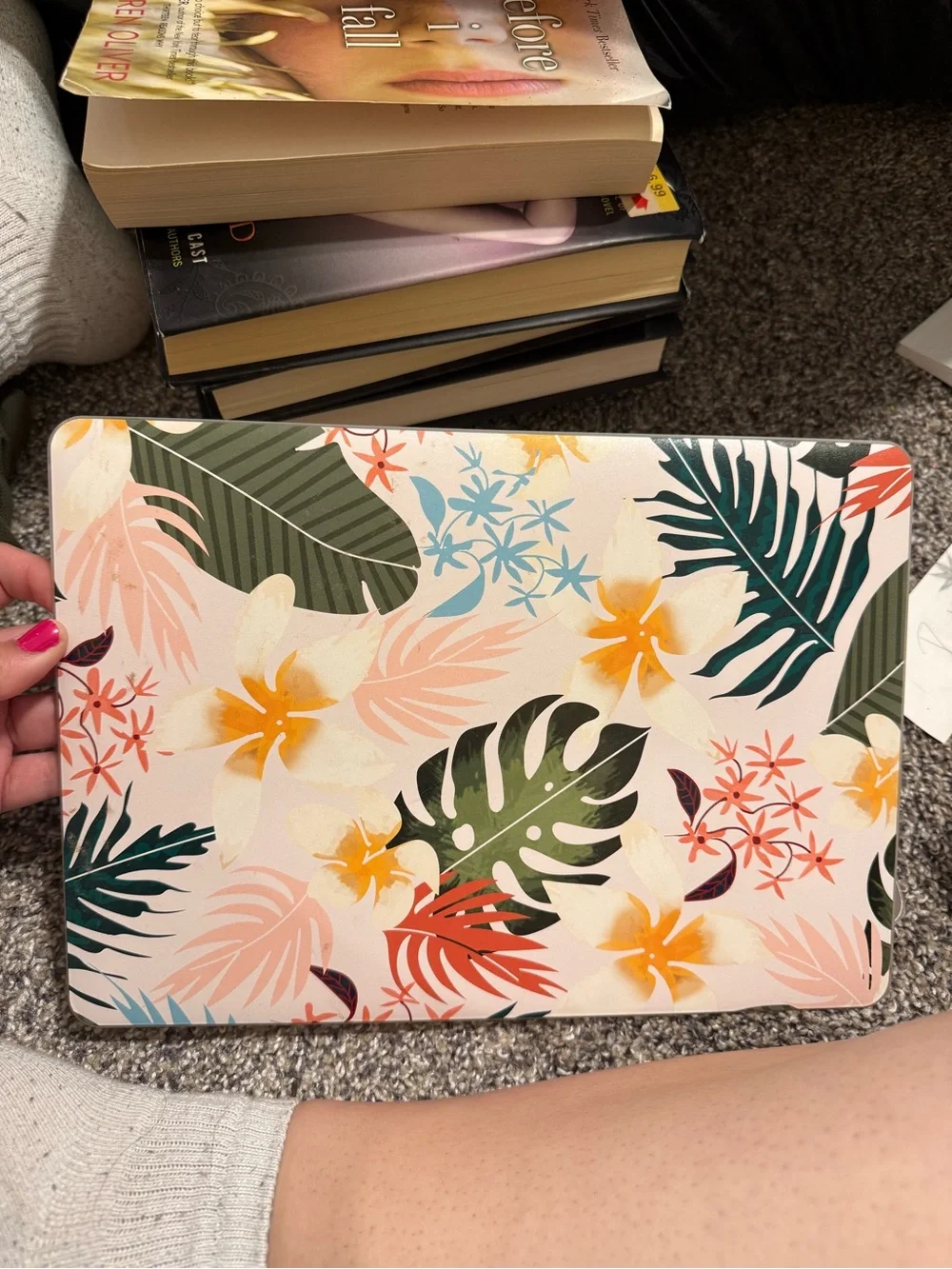 Casetify 13 inch MacBook Pro Tropical Floral Laptop Skin in Pink, Green & Yellow